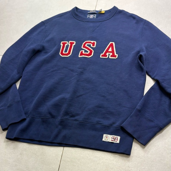 Polo by Ralph Lauren Blue USA Crewneck Sweater - Picture 4 of 12